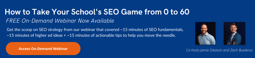 How to Take Your Schools SEO Game from 0 to 60