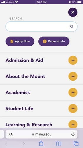 MSMU mobile menu