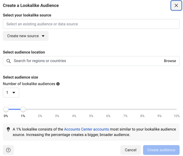 Creating a lookalike audience