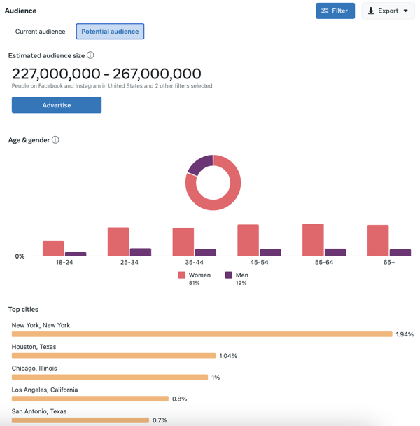 Facebook Audience demographics