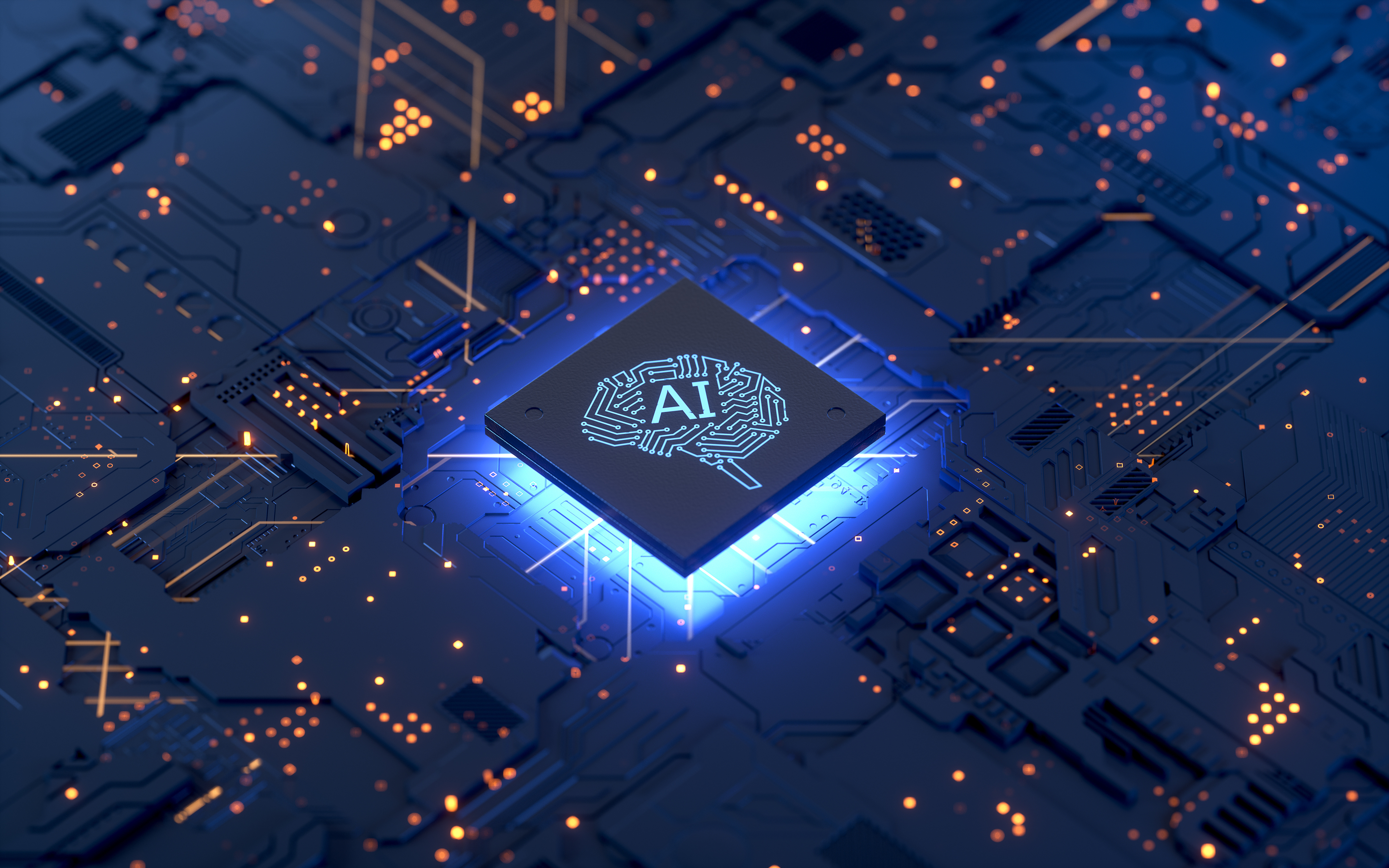 AI chip on a motherboard